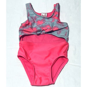 Cat & Jack Girl Swimsuit 18 Months Pink Cut Out 1 Piece Tie Dye Bathing Suit
